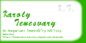 karoly temesvary business card